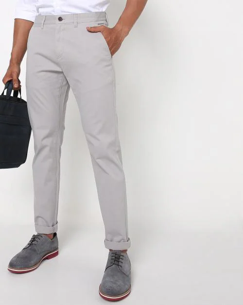 Buy Tapered Fit Flat-Front Chinos Online at Best Prices in India - JioMart.