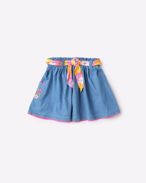 Wrap Skirt with Waist Tie-Up