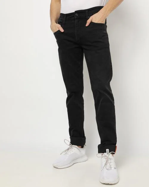 Skinny Fit Flat Front Jeans