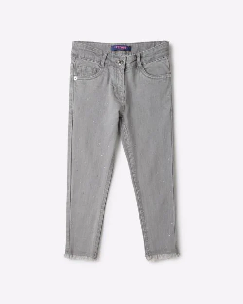 Buy Dotted Jeans with Frayed Hems Online at Best Prices in India JioMart.