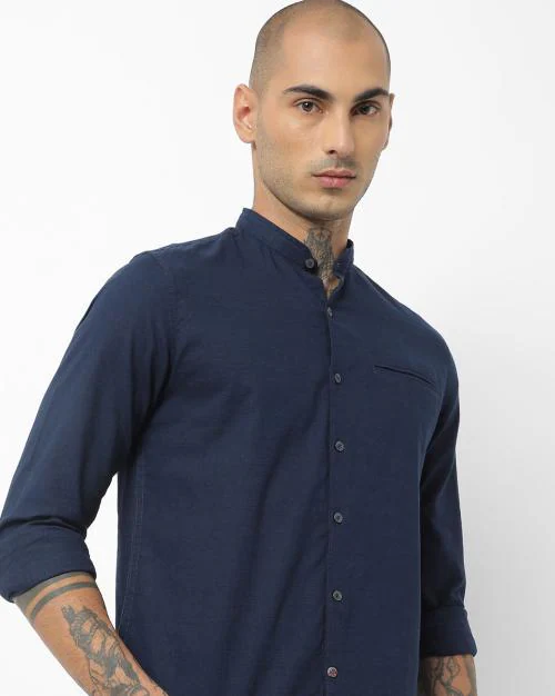 Buy Slim Fit Shirt with Welt Pocket Online at Best Prices in India ...