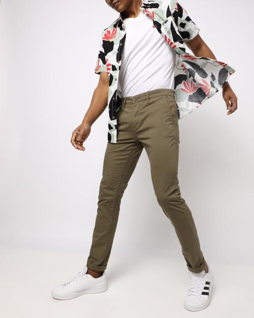 Skinny Fit Flat-Front Chinos