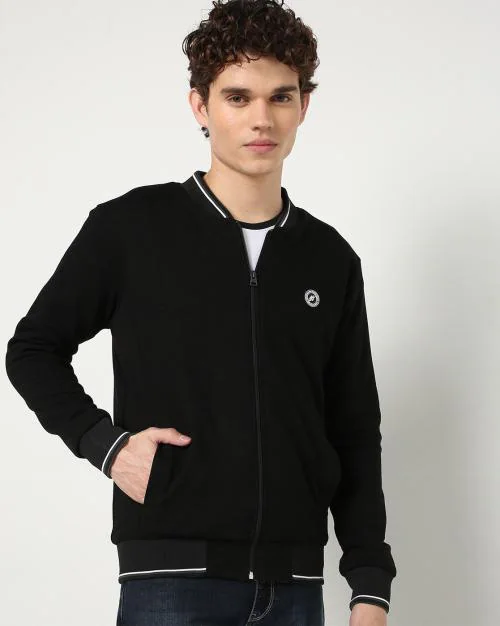 Slim Fit Zip-Front Sweatshirt