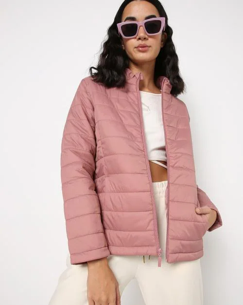 Quilted Zip-Front Puffer Jacket