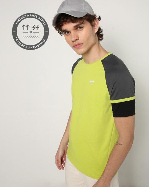 Regular Fit Crew-Neck T-Shirt with Raglan Sleeves