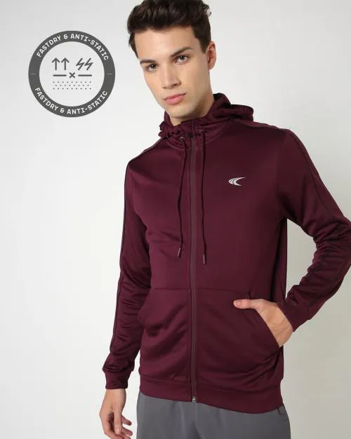 Zip-Front Hooded Jacket with Kangaroo Pockets