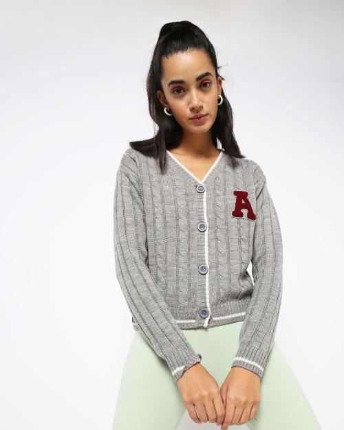 V-neck Button-Down Cardigan