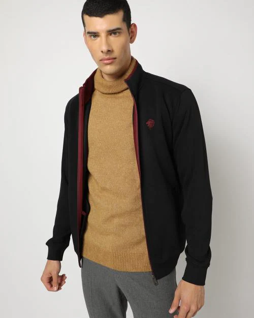 Slim Fit Zip-Front Sweatshirt