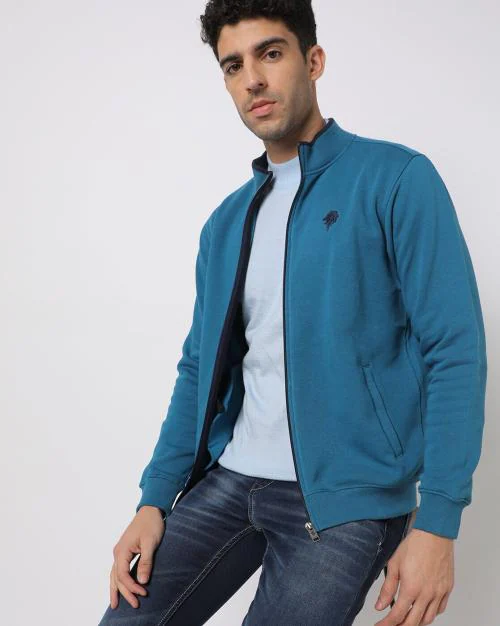 Slim Fit Zip-Front Sweatshirt