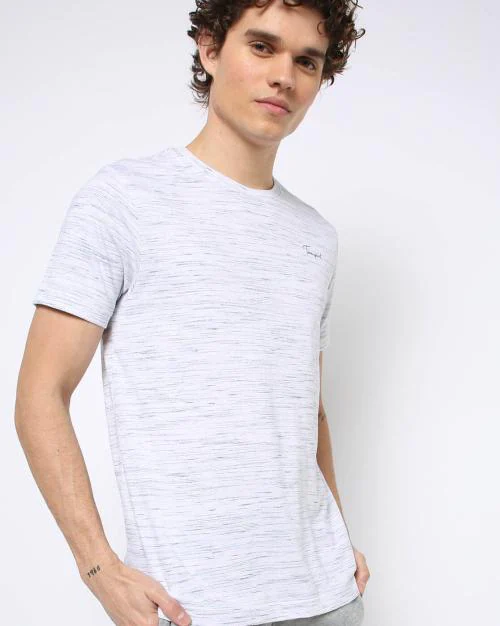 Regular Fit Heathered Round-Neck T-Shirt