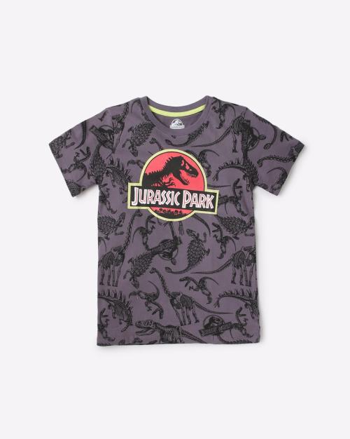 Jurassic Park Print Crew-Neck T-shirt