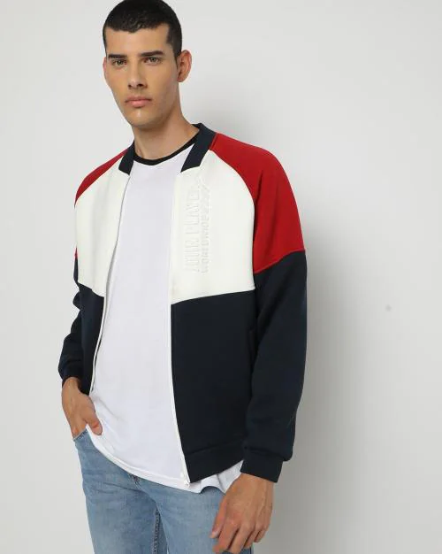 Colourblock Slim Fit Bomber Jacket