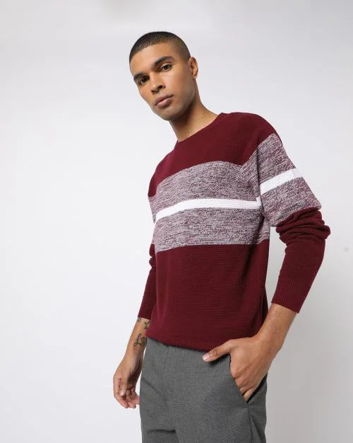 Striped Crew-Neck Pullover