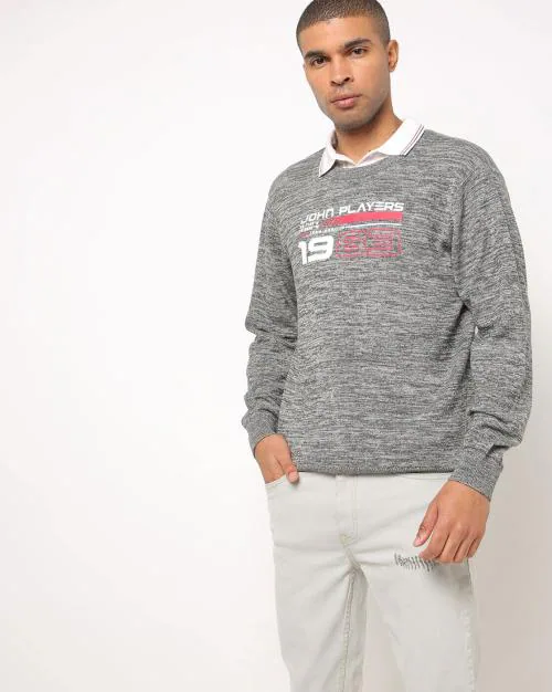 Brand Print Slim Fit Pullover