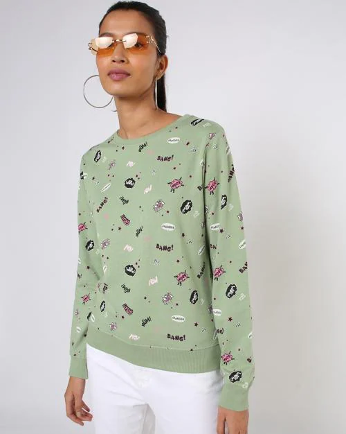 Graphic Print Crew-Neck Sweatshirt