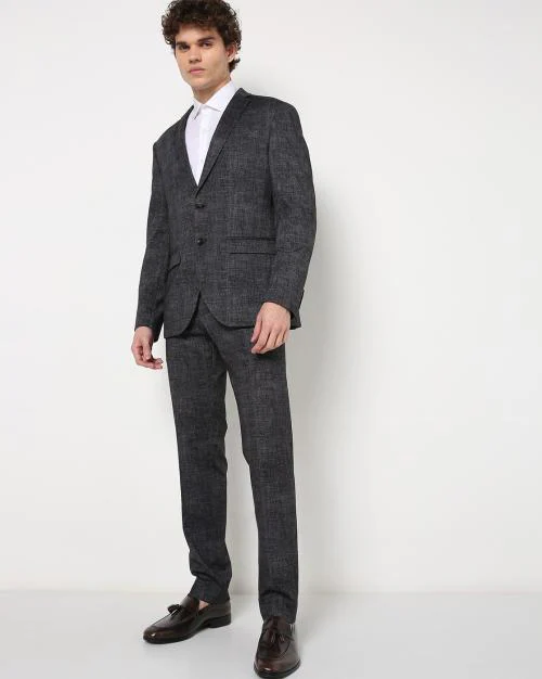 Textured Slim Fit 2-piece Suit Set