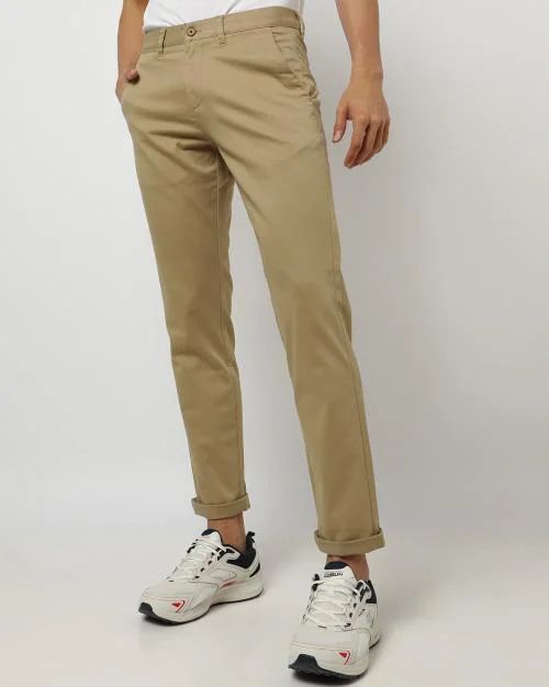 Tapered Fit Flat-Front Chinos