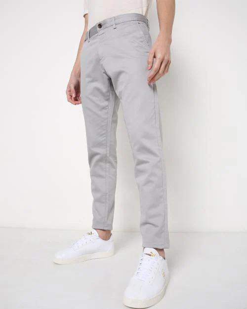 Buy Flat-Front Chinos with Insert Pockets Online at Best Prices in ...