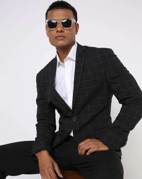 Checked Slim Fit Blazer