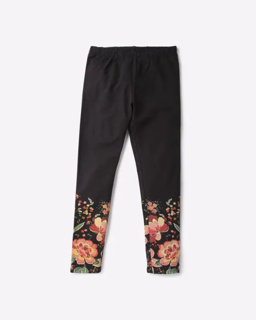 Floral Print Leggings with Elasticated Waist
