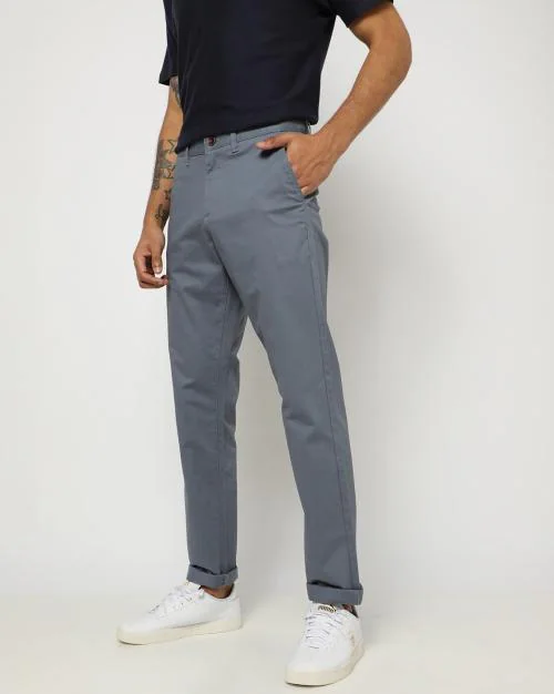 Tapered Fit Flat-Front Chinos