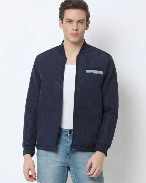 Heat Seal Zip-Front Bomber Jacket