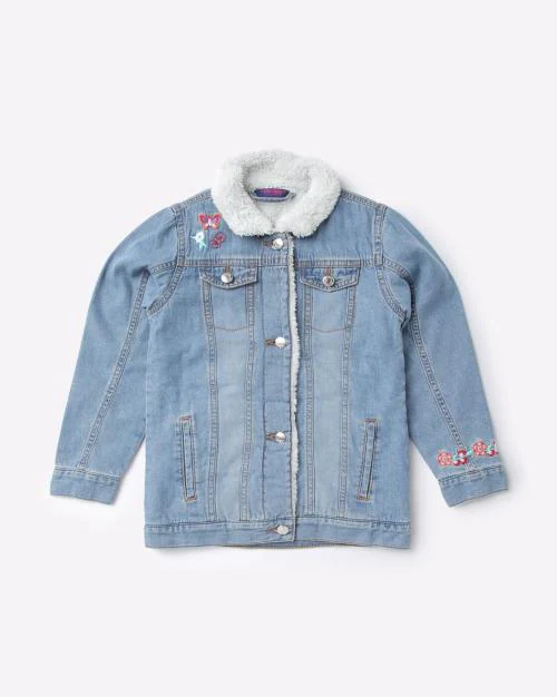 Buy MidWash FurLined Denim Jacket Online at Best Prices in India
