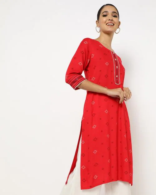Block Print Straight Kurta