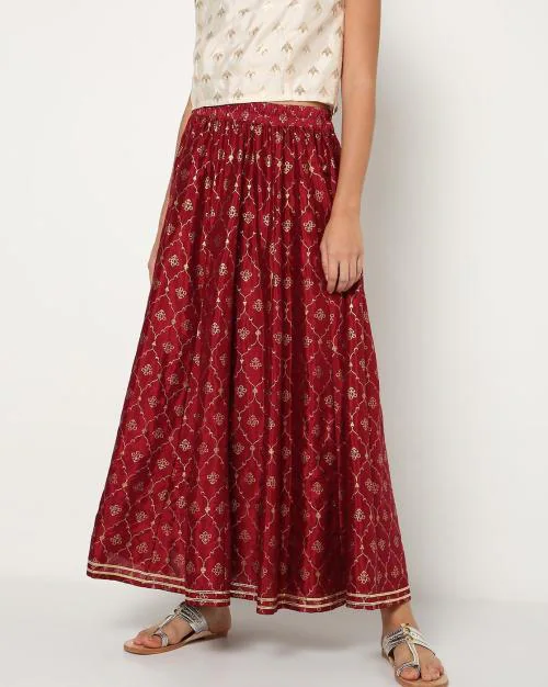Buy Printed Flared Long Skirt Online at Best Prices in India - JioMart.