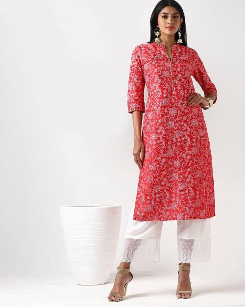 Floral Print Kurta with Palazzo