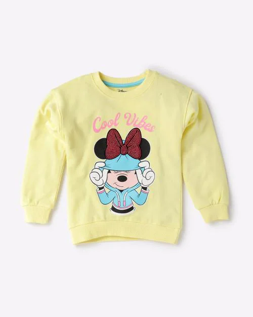 Minnie Mouse Print Round-Neck Sweatshirt
