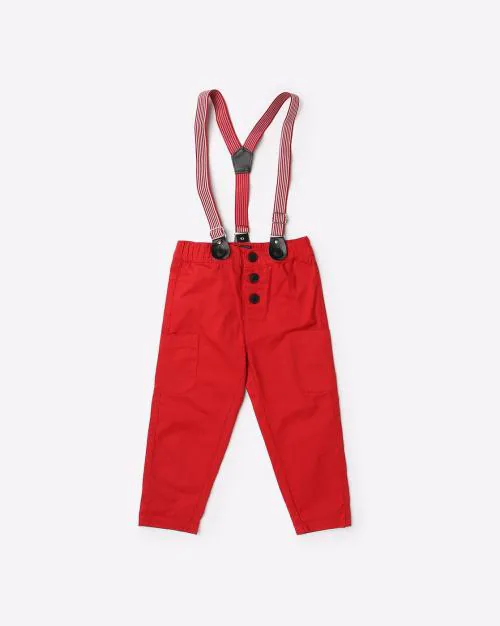 Mid-Rise Pants with Suspenders