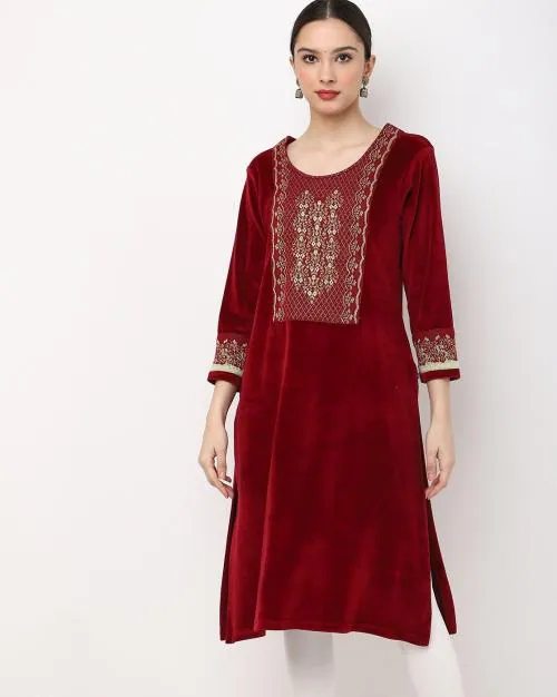 Embroidered Straight Kurta