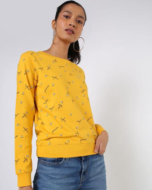 Graphic Print Crew-Neck Sweatshirt