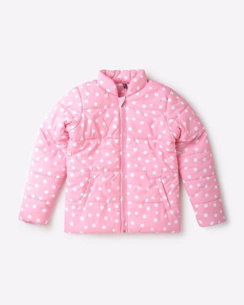 Polka-Dot Print Puffer Jacket