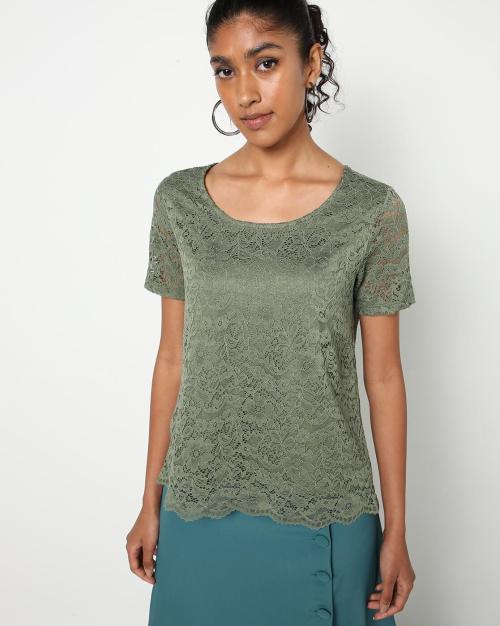 Lace Round-Neck Top