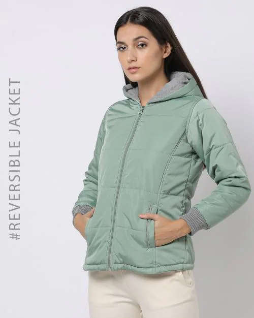 Hooded Reversible Jacket with Insert Pockets