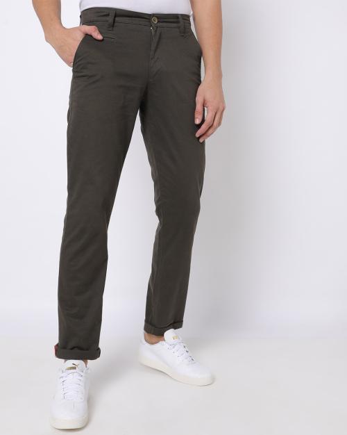 Slim Fit Flat-Front Chinos