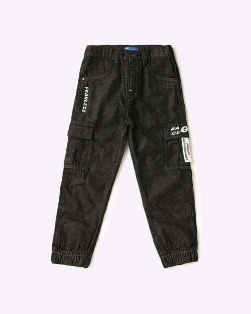 Lightly Washed Cotton Cargo Joggers