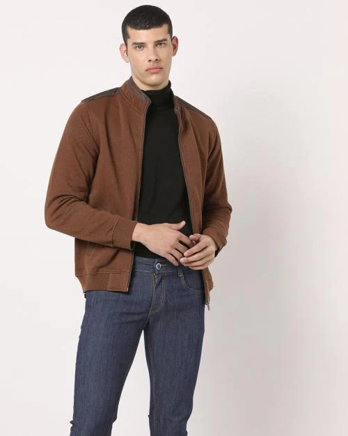 Slim Fit Zip-Front Sweatshirt