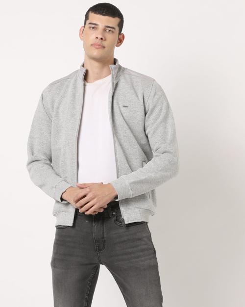 Slim Fit Zip-Front Sweatshirt