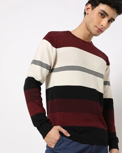 Striped Crew-Neck Sweater