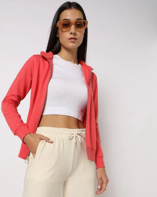 Zip-Front Sweatshirt with Insert Pockets