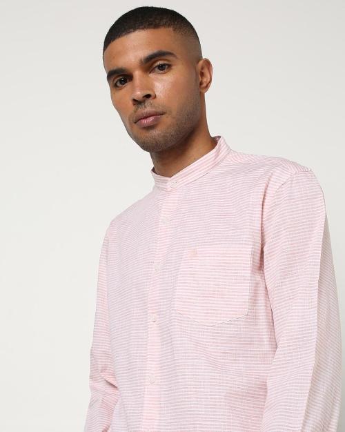 Striped Slim Fit Shirt with Patch Pocket