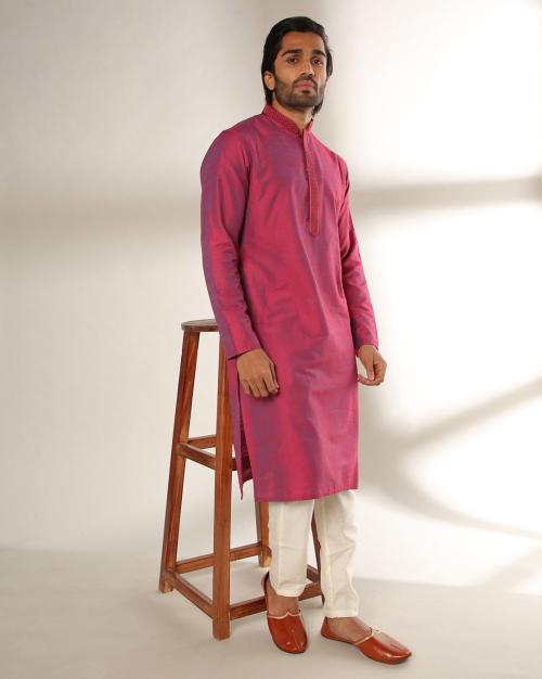 Slim Fit Kurta with Embroidered Placket