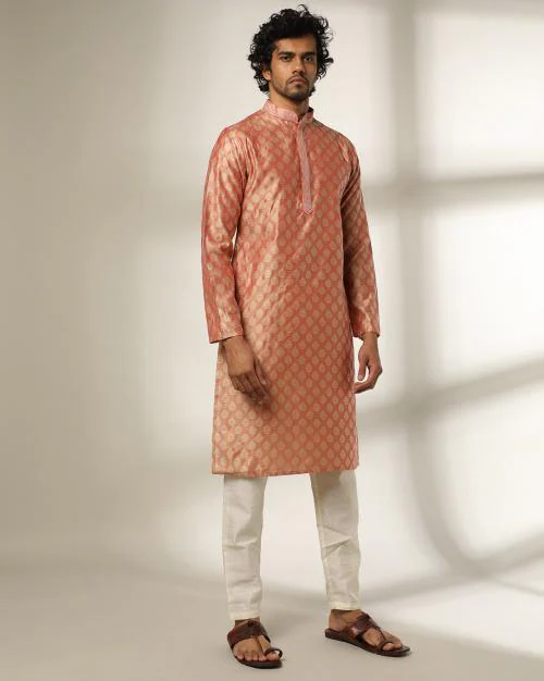 Slim Fit Sherwani Kurta with Slip Pockets
