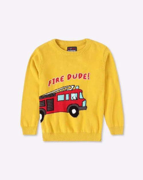 Buy Fire Dude IntarsiaKnit Sweater Online at Best Prices in India