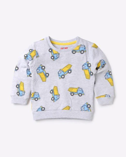 Truck Print Round-Neck Sweatshirt