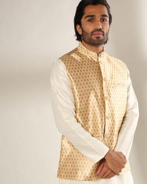 Printed Slim Fit Bandhgala Jacket