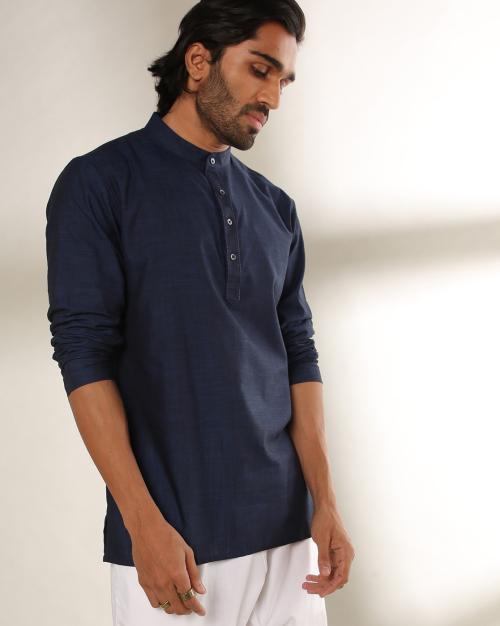 Slim Fit Kurta with Embroidered Placket